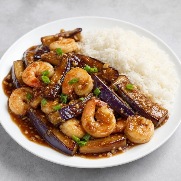 Shrimp w. Eggplant in Garlic Sauce