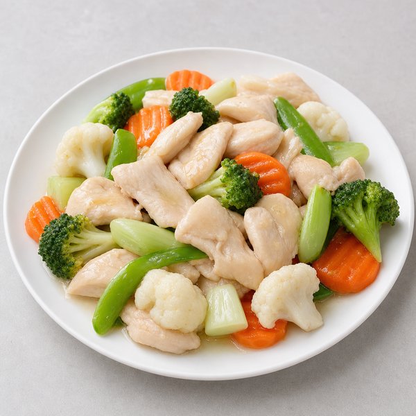 Steamed Chicken w. Mixed Veg — Grand Wok Brooklyn